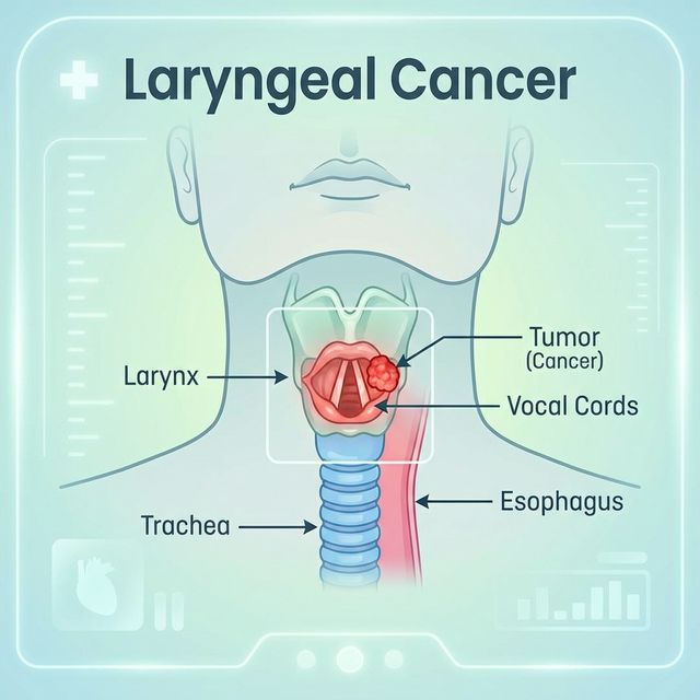Laryngeal cancer illustration